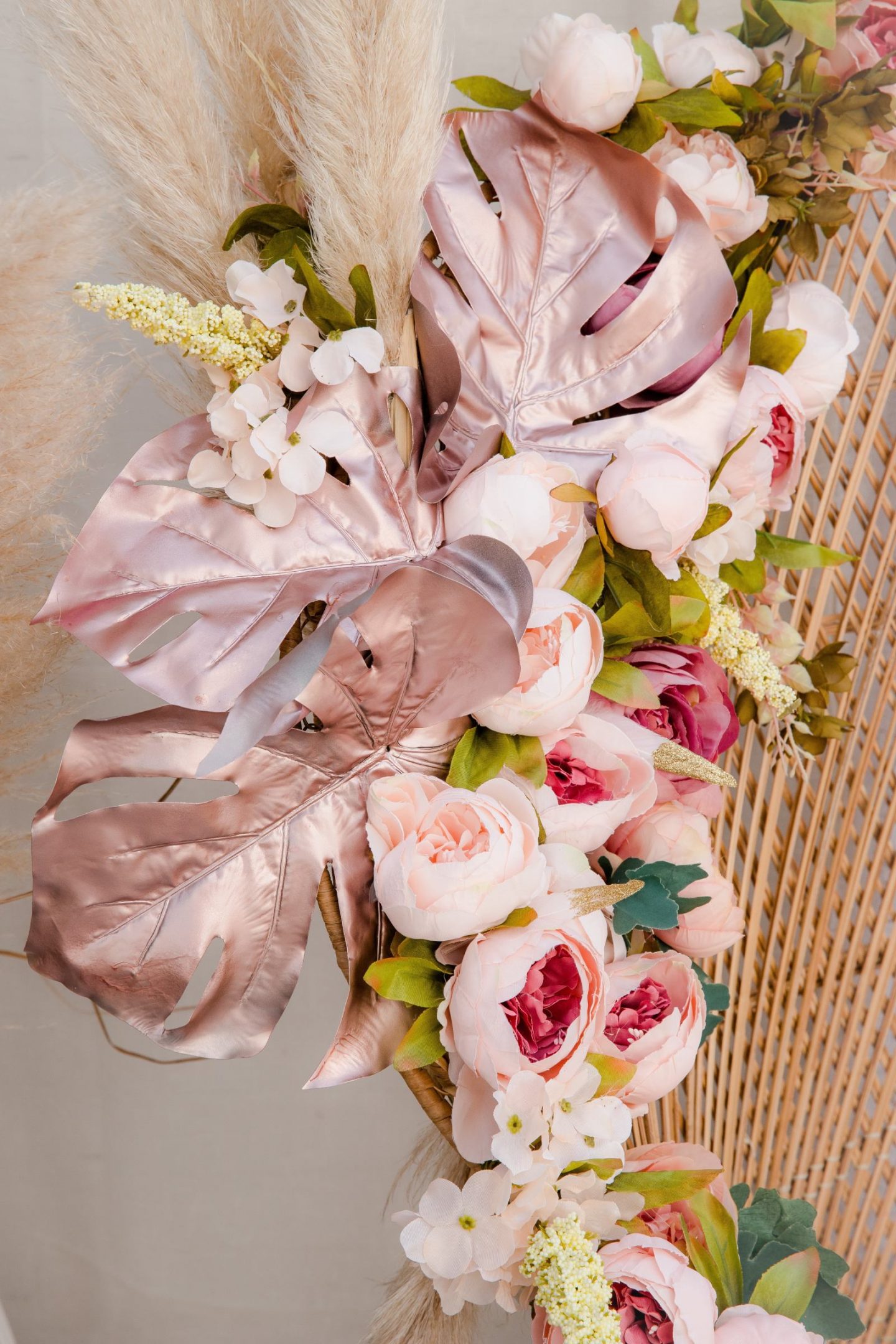 Boho Peacock Chair with Flower Decorations