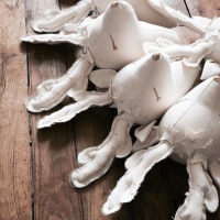 WHITE DEER HEAD WALL DECOR