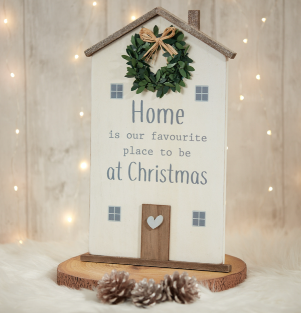 Wooden Christmas House Plaque 35cm