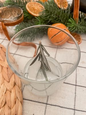 Viral Snow Globe Risemary Tree Cocktail Glass