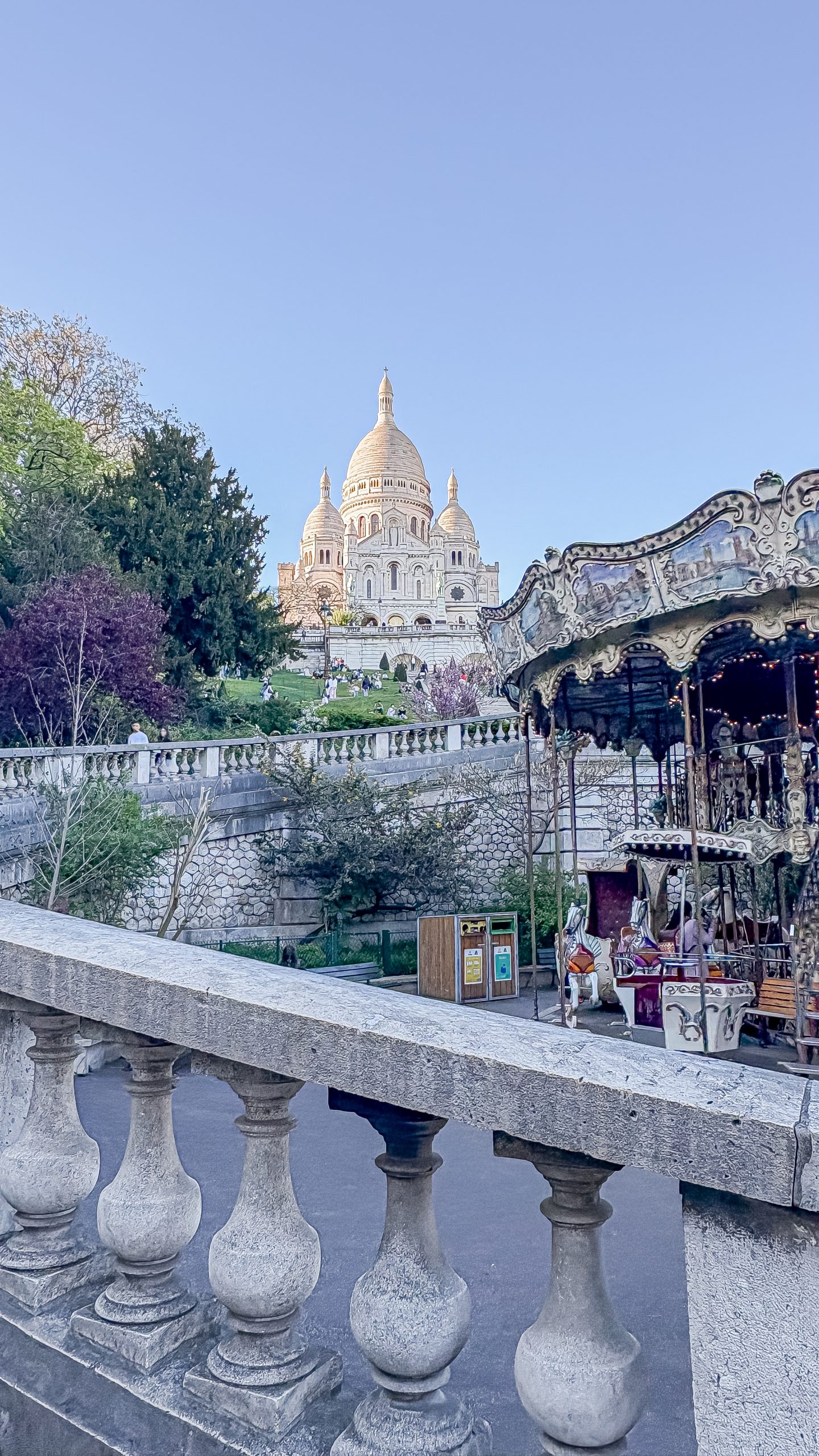 Montmartre sunset Sacre Coeur family travel